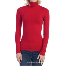 Nahtlose Fleece Turtle Neck Langarm Top Winter